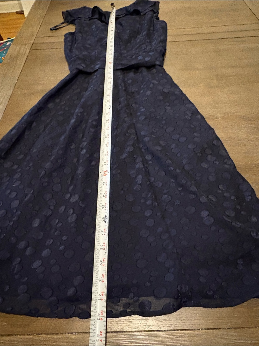🇺🇸 Elegant Jessica Howard Navy Ruffle Tie-Waist Midi Dress - Picture 13 of 16